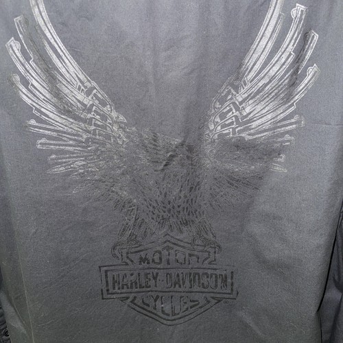 EUC ~ Harley Davidson Black Eagle Long Sleeve Button-Up Dress Shirt ~ MEN'S XL - Picture 9 of 11