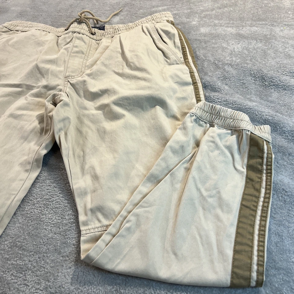 Calça jogger American Rag masculina tamanho cordão elástico cintura perna cônica listrada - Imagem 2 de 4