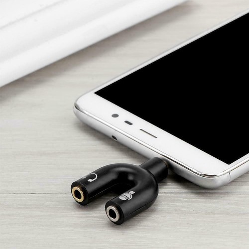 3.5mm Stereo Splitter Audio to Mic & Headset Jack Plug Z2 Black Sale New D3P7 - Picture 11 of 12