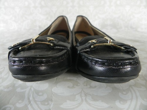 Bandolino Women's Black Slip On Loafer Size 6.5 M Moc.Toe Low Heel Leather Upper - Picture 6 of 10