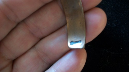 AMAZING SIGNED A JAKE NAVAJO NATIVE AMERICAN STERL SILVER & COPPER CUFF BRACELET - Picture 9 of 11