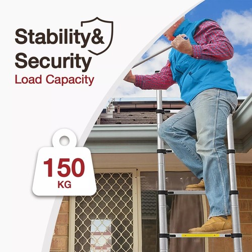 3.2M Telescopic Ladder Aluminium Extension Extendable Steps Adjustable 1-2Step - Picture 12 of 22
