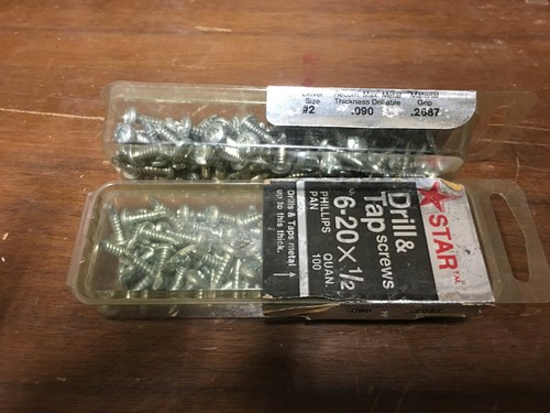 2 100 Count Box of 6-20X 1/2'' Phillips Head Drill/ Tap Screws Sheet Metal Screw - Picture 2 of 3
