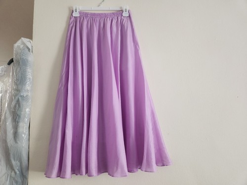 Vince Set Silk Pocket Popover Blouse + Full Skirt Pull On Lilac Sz XS NWT - Picture 4 of 15