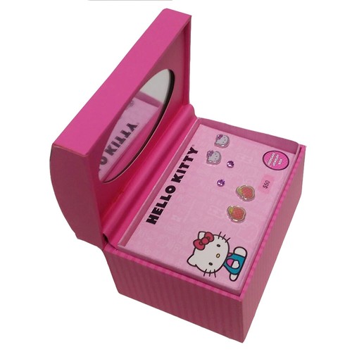Juego de 3 aretes Sanrio Hello Kitty gato gatito en joyero de recuerdo NUEVO - Imagen 7 de 13