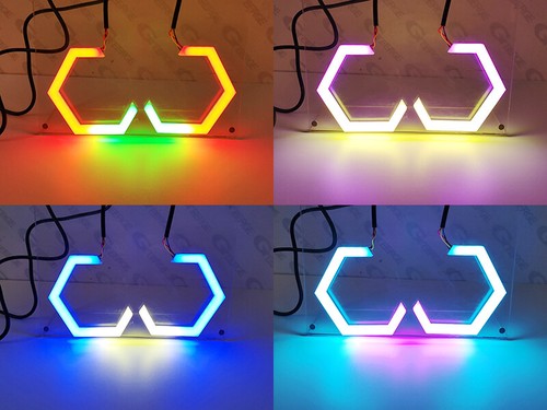 For Mazda 3 Mazda3 BK BL Dynamic RGB LED Angel Eyes Hex Halo Rings Bluetooth APP - Picture 9 of 27