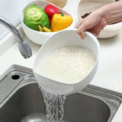 Strainer Rice Washing Drainer Vegetable Filter Basket Fruit Colander