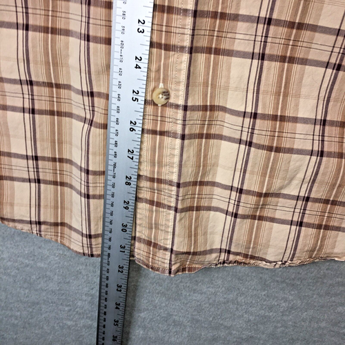 Carhartt Flannel Button Down Up Shirt Long Sleeve Workwear Size L Plaid Brown - Picture 4 of 6