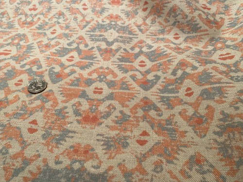 BRAMALTA Anatolien rot blau auf maßgeschneiderter Strick mit 100 % Flachs Leinen Stoff BTY - Bild 24 von 24