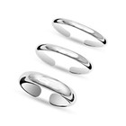 925 Sterling Silver Hypoallergenic Band Ring Open Adjustable Toe Rings for Women