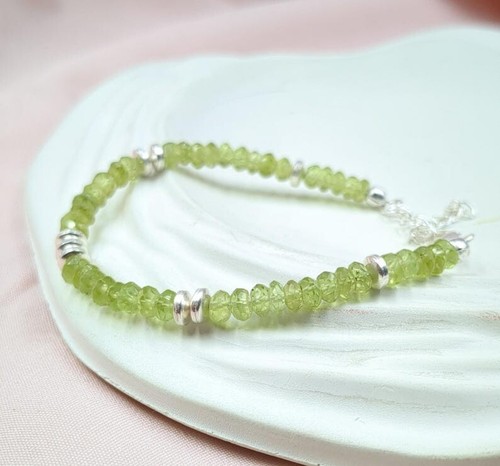 Green Peridot 3-4MM Gemstone Beads Beautiful Women Healing Elegant Bracelet 6-8" - Picture 6 of 10