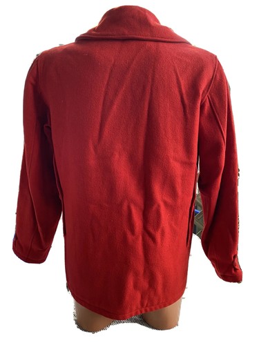 Vintage 1950s Red Woolrich Woolen Mills PA Men’s Jacket Coat 40 Mackinaw Wool - Picture 9 of 12