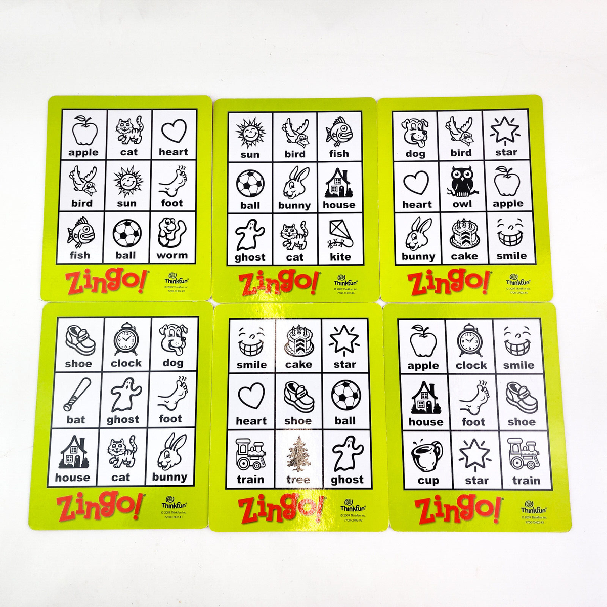 bingo商品 Zingo Bingo Tile Game Thinkfun Replacement boards Two Sided
