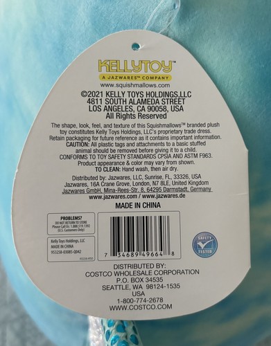 Neue Shantira Squishmallows 20 Zoll Batik Jumbo Plüsch blau Flugsilber - so süß! - Bild 12 von 19