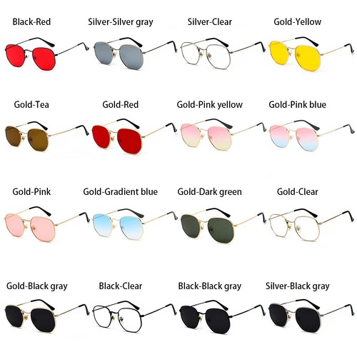 Metal Square Sunglasses Woman Vintage Sun Glasses Female Fashion Brand Mirror - Picture 13 of 40