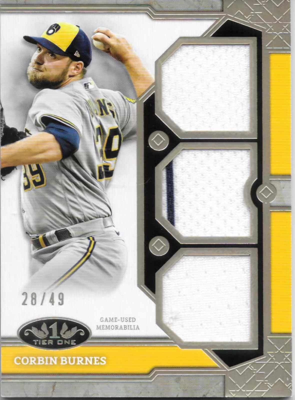 2024 Topps Tier One Corbin Burnes Triple Relic /49
