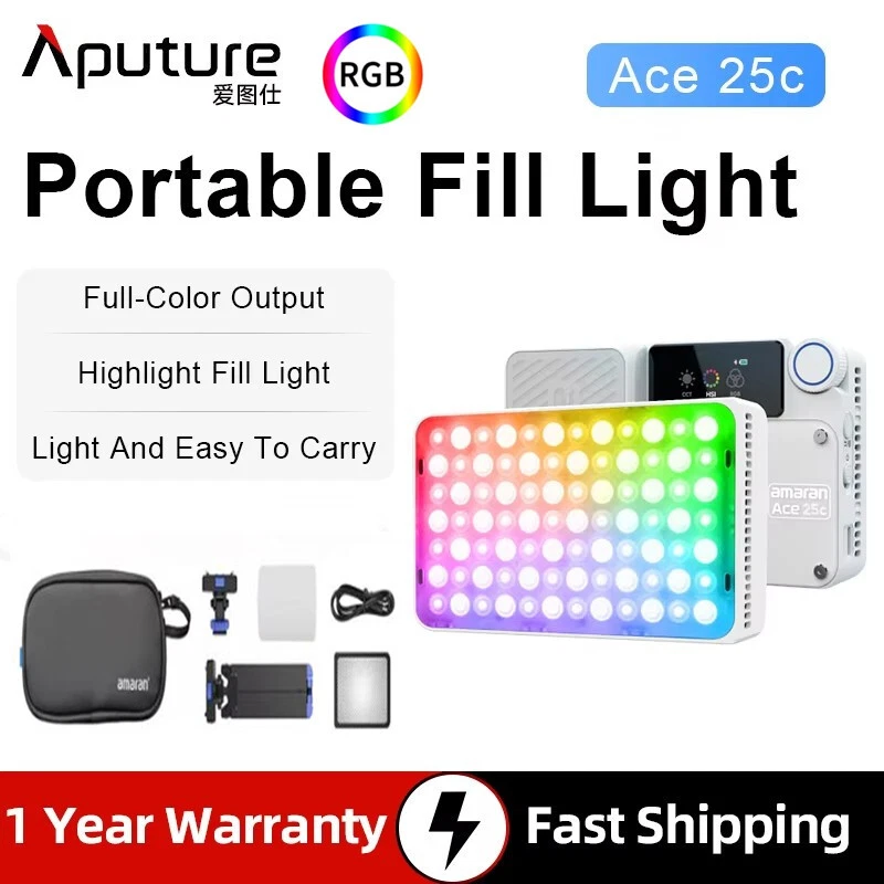 Kit Aputure Amaran Ace 25c RGB a todo color en cámara luz de video LED 2300K-10000K Foto 2 de 4