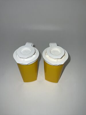 Vintage 60's Rare Yellow Plastic Salt & Pepper Shakers by Eagle Super Seal USA
