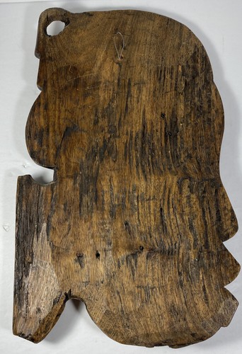 VINTAGE HAND CARVED WOODEN MASK, WALL DECOR, PRIMITIVE FOLK ART, TRIBAL - Picture 5 of 7
