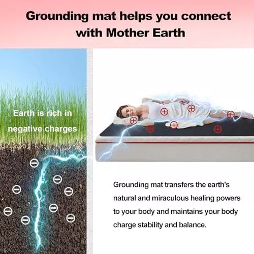 Therapy EMF Grounding Mats Conductive Carbon Leatherette Pad for Better Sleep - Picture 10 of 14
