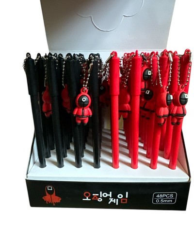 Squid Game Guards Pen Collection 48 Pack w / Black Ink and Pen Caps - Picture 6 of 6