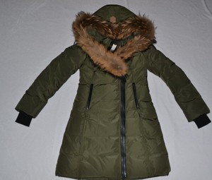 AUTHENTIC-MACKAGE-WOMEN-KAY-LONG-ARMY-WINTER-COAT-FUR-COLLAR-HOOD-L-LARGE-NEW
