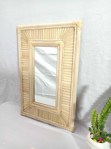 Handmade Rattan Mirror, Rattan Rectangle Mirror, Cane Mirror, Boho Mirror Mirror - Picture 7 of 8