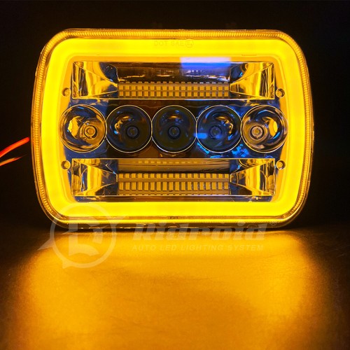 1 pieza 5X7 7x6 pulgadas Hi/Lo LED Halo DRL para Ford E150 E250 E350 Econoline - Imagen 11 de 12