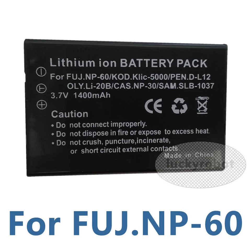 Batería + cargador 2 piezas para INSIGNIA NS-DCC5HB09 NSDCC5HB09 NP-60 NP60 Foto 3 de 4