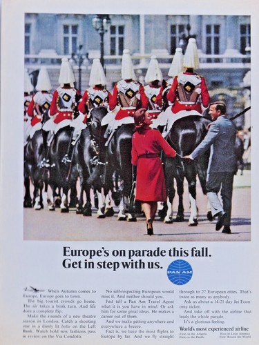 PAN AM Jet Vintage 1969 Europe On Parade Original Print Ad 8.5 x 11" - Picture 5 of 5