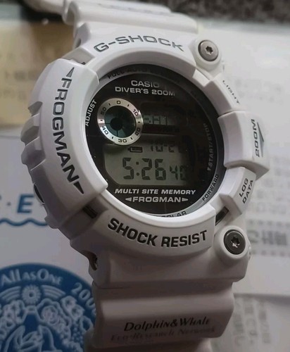 CASIO G-SHOCK FROGMAN ICERC 2006 DOLPHIN/ WHALE GW-206k-7JR WHITE JAPAN - Picture 6 of 11