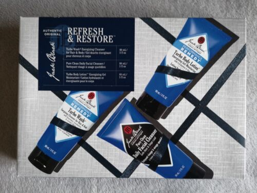 JACK BLACK Refresh & Restore THREE ITEM MEN'S WASH & SKINCARE GIFT SET New/Boxed - Picture 2 of 8