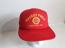 VINTAGE TRUCKERS HAT CAP MACKEY FUELS NORTH BAY ONTARIO CANADA SHELL GAS STATION