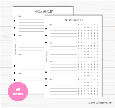 a5 planner filofax kikki k inserts weekly checklist checklist tracker ebay weekly check list