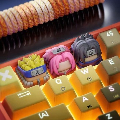 Naruto Keycaps Naruto/Sakura/Sasuke/Mechanical 3D Keyboard DIY Keycap Set
