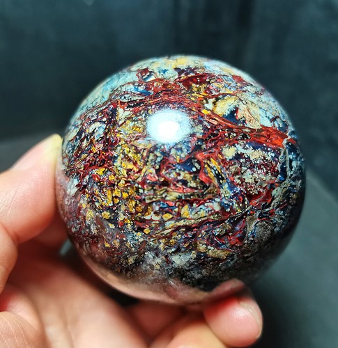 RARO 374,7 g Natural Hermosa Namibia "Pitersite" Piedras Preciosas Bola Curación WD1769 - Imagen 4 de 13