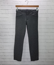 GAP Womens Bi-Stretch Skinny Ankle Pants Size 12 Black Twill Diamond Print