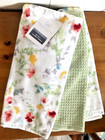 Rachel Ashwell Floral Kitchen Towels Set 2 Plush Floral 1 Waffle Green