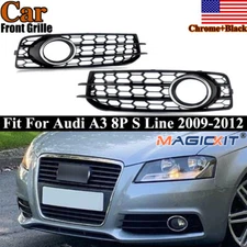 For Audi A3 8P S Line 2009-2012 Honeycomb Fog Light Grille Grill Fog Lamp Cover