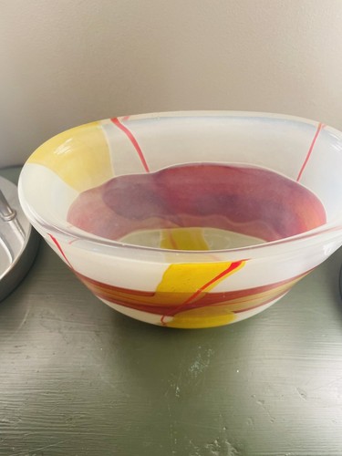 Grande vaso in vetro artistico unico multicolore modernista di Stiklo Studija - Foto 3 di 5