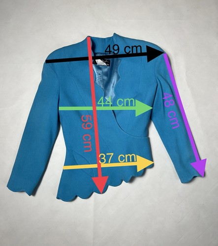 Giacca e gonna Thierry Mugler Activ Vintage Donna Asimmetrica Blu Taglia 42 - Foto 23 di 24