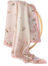 100% Silk 20" small square Scarf Women neckerchief Wrap floral pink red MY198-1