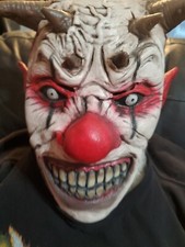 Creepy Evil Scary Halloween Clown Mask Latex Evil JESTER CLOWN