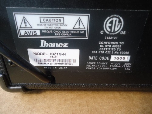 Ibanez Guitar Amplifier IBZ1G-N 16w with Manual and Original Box Lightly Used - Picture 4 of 7