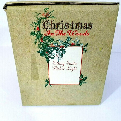 Vintage Christmas in the Woods Sitting Santa Flicker Light electrical light  - Picture 4 of 6