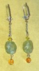 Vintage Signed Liz Palacios Quartz ? Drop Dangle Earrings