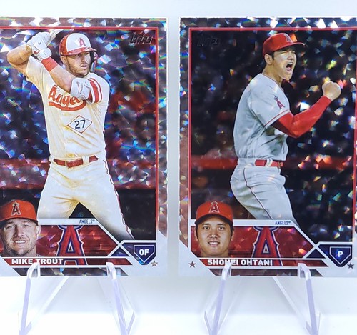 Shohei Ohtani Mike Trout 2023 Topps Super Box Silver Holofoil Exclusives - Picture 14 of 14