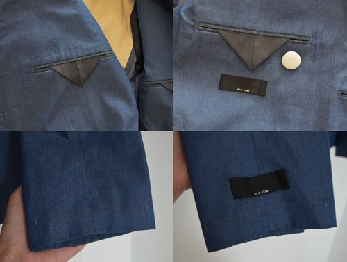 Men's G STAR RAW Denim Tailored Blazer Jacket Sport Coat 54 Logo 2 Button Blue - Picture 8 of 24