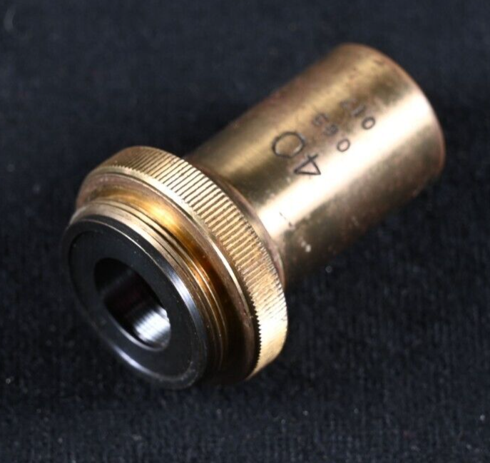 D Carl Zeiss Jena 40 0.65 0.17 Brass Microscope Objective, Part