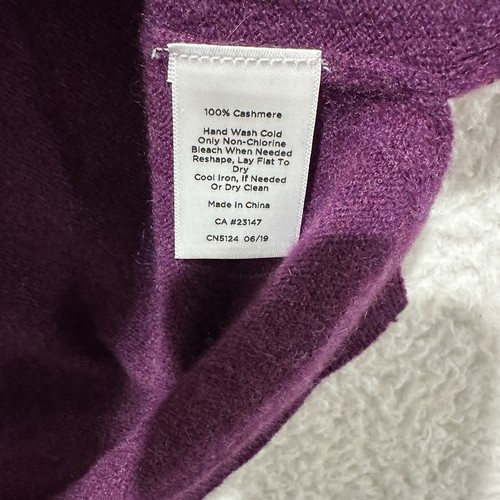 Talbots Women’s Pure Cashmere Purple Cowl Neck Pullover Sweater Size Large - Picture 8 of 10